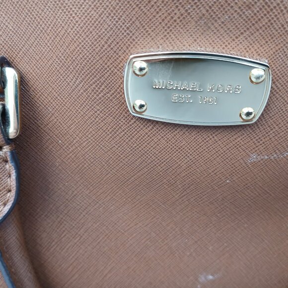 Genuine Leather Michael Kors Tan Satchel/Crossbody purse